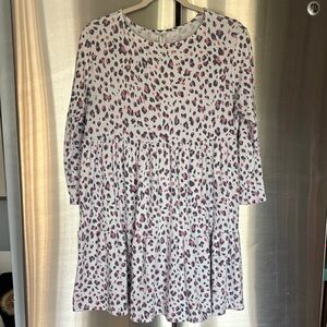 Emerald Leopard Print Tunic - Pink and White